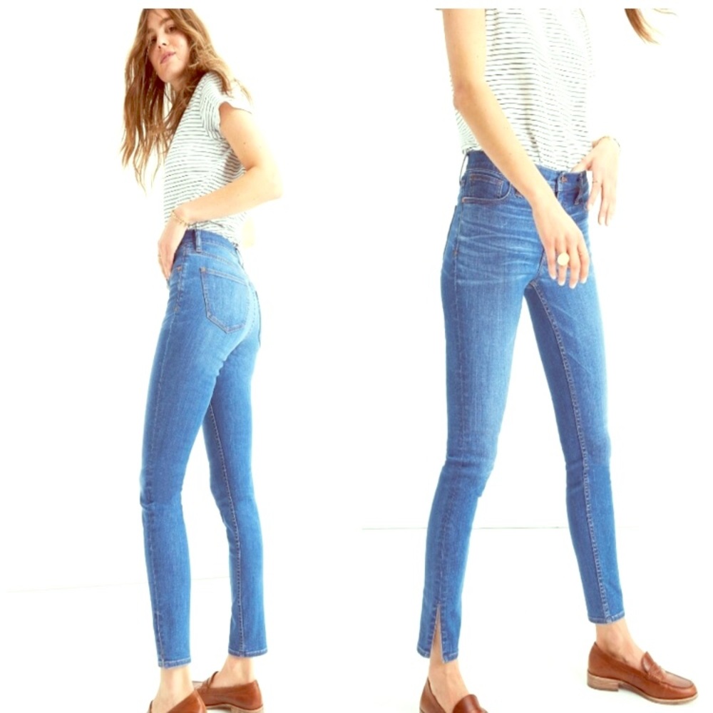 Madewell ankle slit jeans.